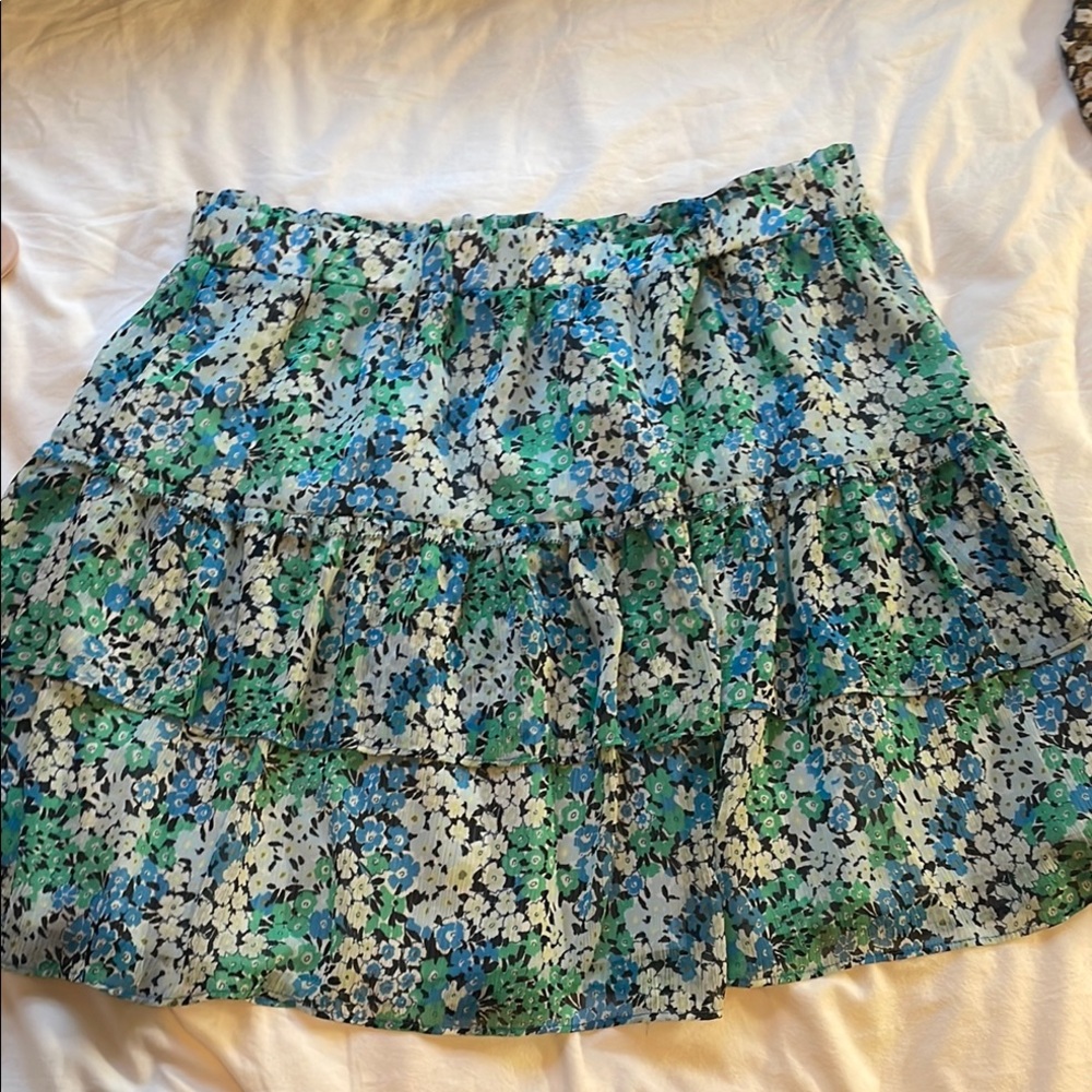 Floral Green and Blue Women's Skirt